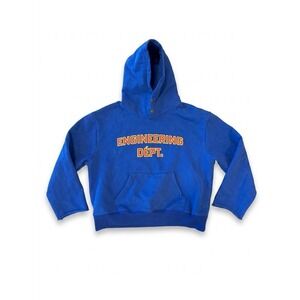 Engineered by Dre Hoodie Men Blue Sz M Engineering Dept. Streetwear Button Close